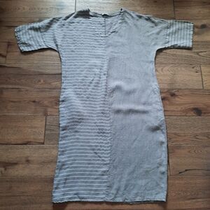 Angela Mara Linen Laganlook Sack Dress With Pockets